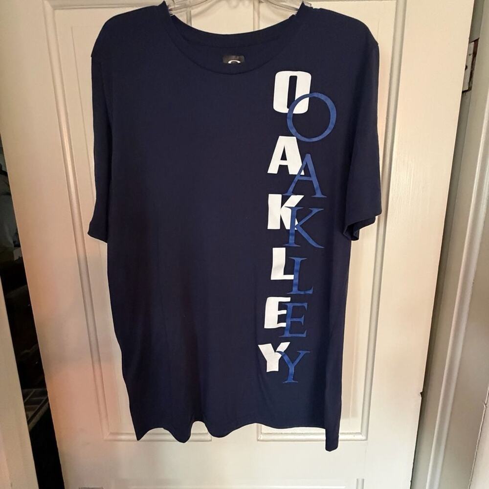 Oakley O Hydrolix Graphic T-Shirt Navy Blue Size XL